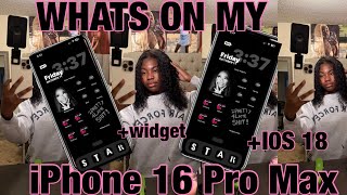 Updated  WHATS IN MY IPHONE 16 pro max  widgets IOS 18  Pinterest inspired amp more [upl. by Assi]