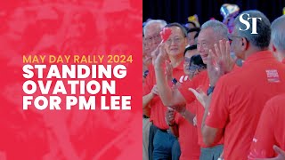 PM Lee receives standing ovation  May Day Rally 2024 [upl. by Windy]