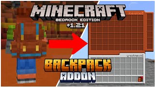 El Mejor Addon de Mochilas en Minecraft Bedrock 121  Ultra backpack 🎒 [upl. by Ardath]