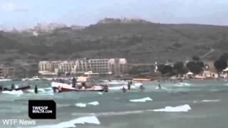 Parasailing accident during storm in Malta [upl. by Feldt508]