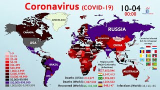 35 Million Coronavirus Cases amp 1 Million Deaths World Map Timelapse [upl. by Naraj]