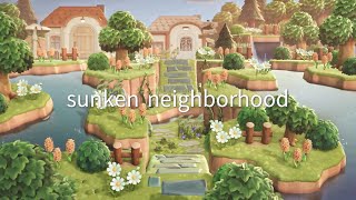 【あつ森】緑生い茂る自然島 沈んだ谷の住宅地  Sunken Path Neighborhood  Animal Crossing New Horizons [upl. by Genesa]