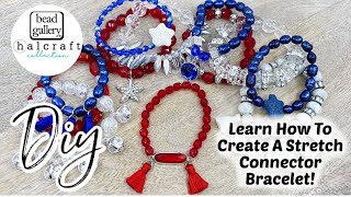 Learn how to create a stretch bracelet with a center connector [upl. by Oliy]