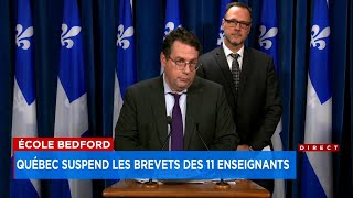 École primaire Bedford Québec suspend les brevets des 11 enseignants [upl. by Salchunas927]