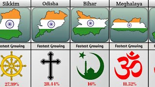 📈Fastest Growing Religion In Different States Of India In 2024 🤯 [upl. by Gnet672]