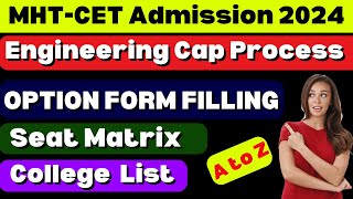 ✅ MHTCET 2024 OPTION FORM FILLING CAP ROUND 1  HOW TO FILL OPTION FORM ENGINEERING ADMISSION 2024 [upl. by Lontson]