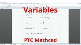 Mathcad Prime  Variables [upl. by Eylrahc]