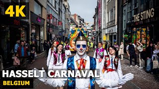 4KHasselt Carnaval 2024  Belgium Walking Tour [upl. by Grange]