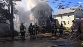 Firefighters battle Sayreville house fire [upl. by Yendirb]