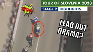 Dylan Groenewegen ALMOST CAUSES CRASH  Tour of Slovenia 2023 Stage 2 Highlights [upl. by Mikel]