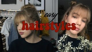 easy hairstyles extra cute with bangs [upl. by Ellehsem]