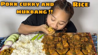 PORK CURRY AND RICE MUKBANG 🤤♥️ MUSKAN KO MUKBANG EPISODE 1 [upl. by Polish]