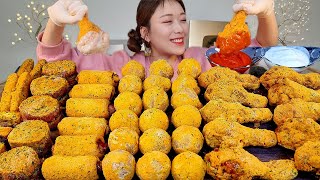 ASMR 뿌링뿌링뿌링뿌링클 특집 리얼먹방  chicken a cheese ball Mianbao Xia Cheese sticks hot dog MUKBANG [upl. by Olenta]