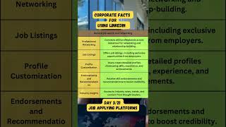 Corporate Facts For Using LinkedIn  321 Days For Job Applying Platforms shortvideos youtube [upl. by Rhianon846]