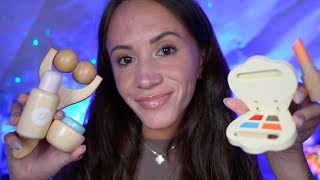 ASMR  Wooden Makeup amp Skincare layered sounds wooden personal attention [upl. by Mile]