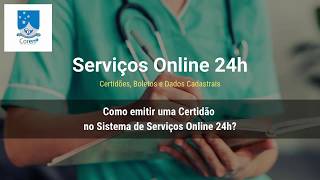 Emissão de Certidão nos Serviços Online 24h  CorenRJ [upl. by Morlee]