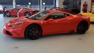 Ferrari 458 Speciale  2xStartup  Titanium Sport Exhaust  and Ferrari F12 2xLOUD Startups [upl. by Walley]