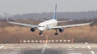 Scary Plane Landing  Boeing 757 Crosswind fight HQ full HD [upl. by Antonella]