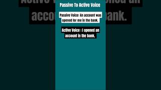 Passive Voice to Active Voice 🙎 Change the voice Learn English Grammar Functional Grammar viral [upl. by Ylliw]