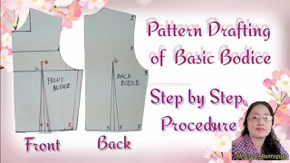 Pattern Drafting of basic Front and Back Bodice  Part I [upl. by Assenaj]