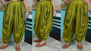 4 Cowl Dhoti Salwar  Dhoti Pant Cutting amp Stitching Designer SalwarSalwar Design [upl. by Werdma]