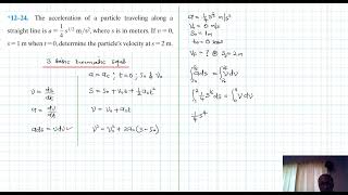 12–24 Kinematics of a Particle Chapter 12 Hibbeler Dynamics Benam Academy [upl. by Liv]