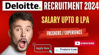 Deloitte Off Campus Drive 2024  Deloitte Hiring for Freshers 2024  Deloitte Recruitment 2024amp2025 [upl. by Maurey852]