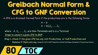 Greibach Normal Form amp CFG to GNF Conversion [upl. by Grati]