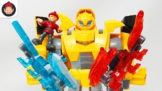 Transformers Rescue Bots Knight Watch Bumblebee MiniCons Wingblaze Freezer Burn Unboxing Toy Video [upl. by Ebba27]