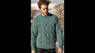 Модный Мужской Свитер Спицами  2019  Fashionable Mens Sweater Knitting [upl. by Anuahsat]