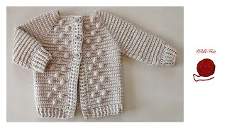 Babyjacke mit Noppen häkeln Schritt für Schritt andere Größen siehe Infobox [upl. by Alix13]