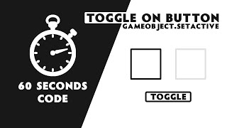 Toggle on Button in 60 sec  Unity Tutorial [upl. by Annua636]