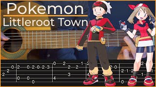 Littleroot Town  Pokemon Simple Guitar Tab [upl. by Tamsky16]