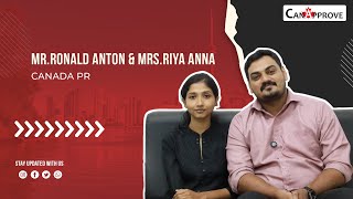 Client Success  Mr Ronald Anton and MS Riya Anna  Canada PR Visa  Canapprove [upl. by Wallach]