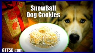 DIY SNOWBALL DOG COOKIES  Snow Dogs Snacks 40  No Bake Dog Treats for Christmas [upl. by Hnacogn]