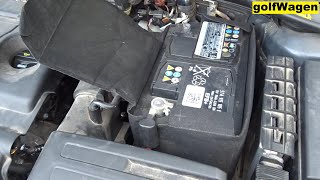 VW Golf 7 battery replacement EFB [upl. by Mcripley665]