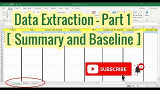 Data Extraction  part 1  Summary and Baseline [upl. by Madian]