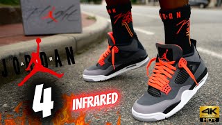 JORDAN 4 INFRARED DETAILED REVIEW amp ON FEET W LACE SWAPS [upl. by Jacquetta]