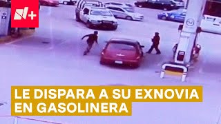 Exnovio balea a mujer en gasolinera policías lo atrapan al instante  N [upl. by Dabney]