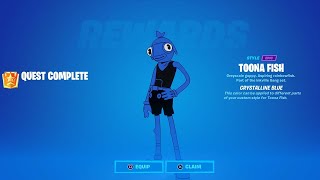 Find Bottles of Crystalline Blue in the Wreckage South of Dirty Docks Guide  Fortnite Toona Fish [upl. by Leivad]