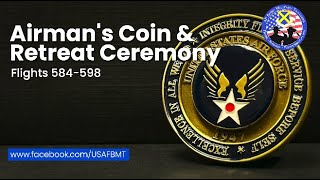 USAF BMT Airmans Coin amp Retreat Ceremony Flights 584598  September 18 2024 [upl. by Alledi]