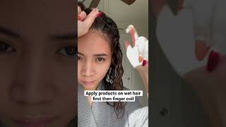 Easy finger coiling tutorial on naturally curly wavy hair [upl. by Nauj919]