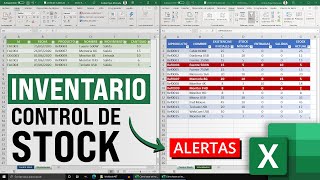 Cómo hacer un Inventario y Control de Stock en Excel con Entradas Salidas y Alertas [upl. by Haney]