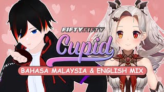 【LILIXDUET】Cupid Fifty Fifty Bahasa Malaysia x English Cover ft Liliana Vampaia amp Hirumi Feezaru [upl. by Giffer406]