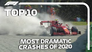 The 10 Most Dramatic Crashes of the 2020 F1 Season [upl. by Aicittel]