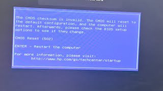 The Cmos Checksum is  Cmos Reset 502  Bios Setup Update HP 280 G4 MT [upl. by Arihsaj616]