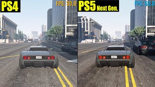 GTA 5 PS4 vs PS5 Comparison  Loading Times Graphics FPS Test [upl. by Nnyleak]