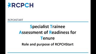 Role and purpose of RCPCH START  webinar with Dr Tushar Vince [upl. by Anees]