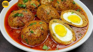 No Fail Chicken Nargisi Kofta Curry Recipe Egg Stuffed Meatballs Koftay ka Salan Egg Kofta Curry [upl. by Mairhpe]