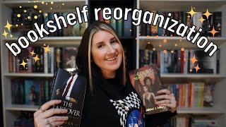 bookshelf reorganization ★ reorganize my bookshelves with me  mini bookshelf tour [upl. by Anailil]